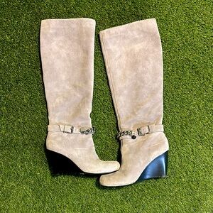 BCBG Generation Suede Wedge Boots